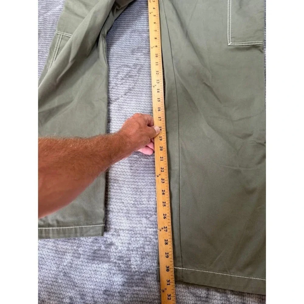 True Religion Mens Olive‎ Green Contrast Stitch Cargo Pants Straight Leg 34X31.